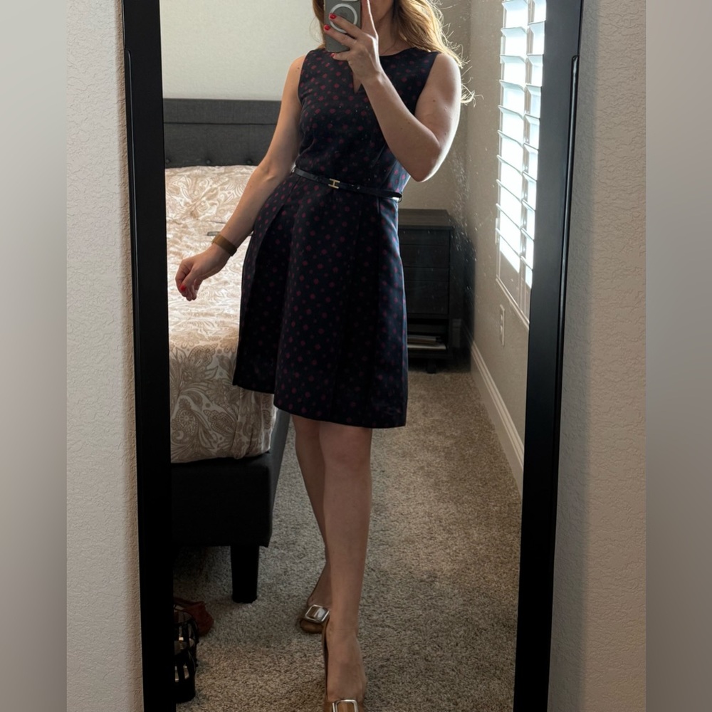 Tommy Hilfiger Dress Size 0 Navy Red Sleeveless